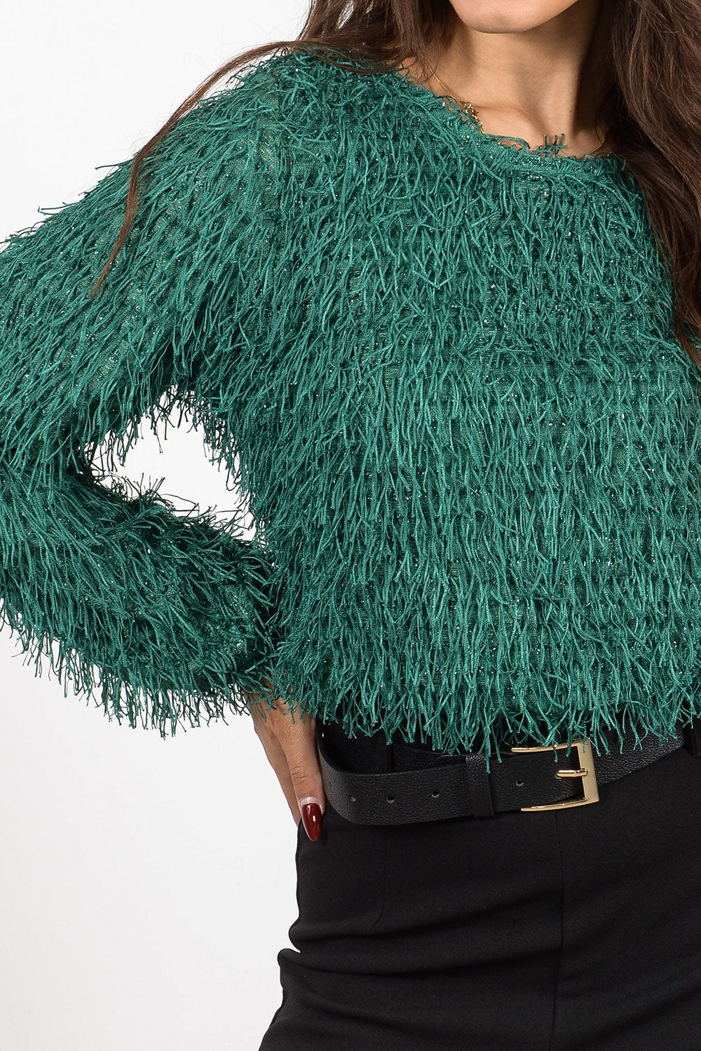Μπλούζα πλεκτή fluffy detailed