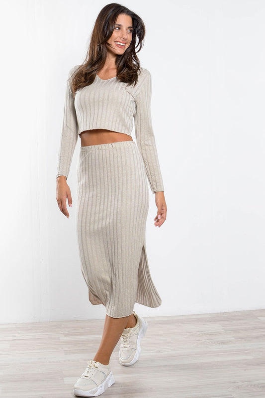 Σετ πλεκτό rib με lurex