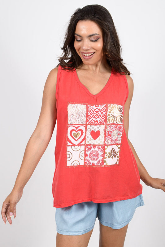 Μπλούζα αμάνικη με στάμπα