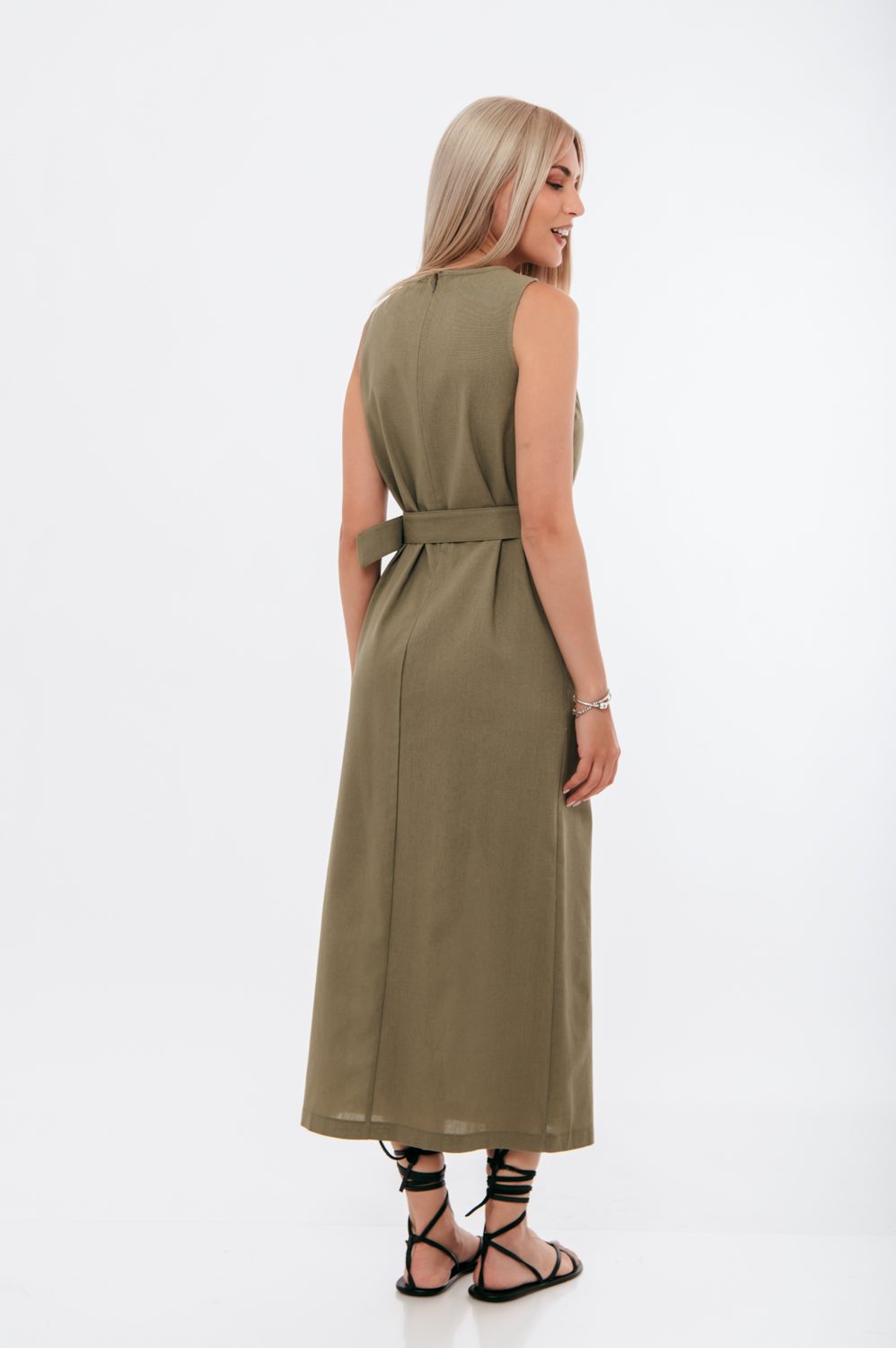 Φόρεμα λινό σεμιζιέ safari