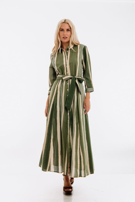 Φόρεμα maxi ριγέ printed