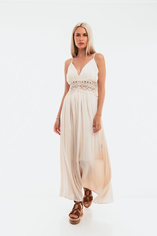 Φόρεμα maxi με δανδέλα detailed