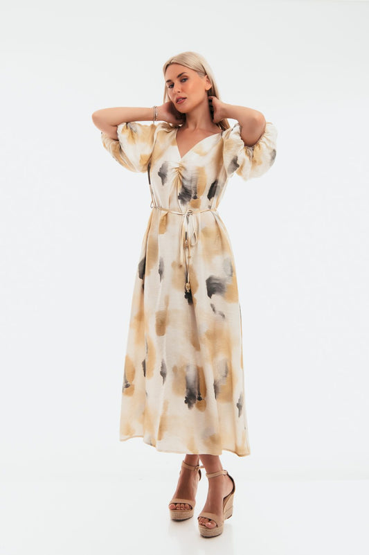 Φόρεμα maxi εμπριμέ detailed