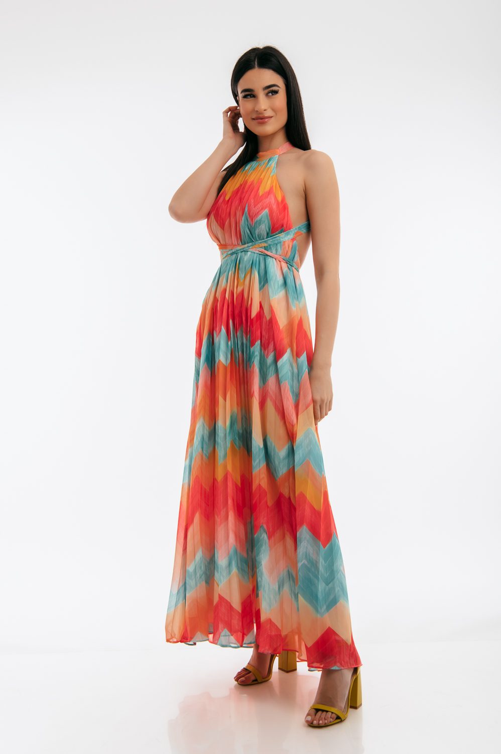 Φόρεμα maxi βραδινό multicolor