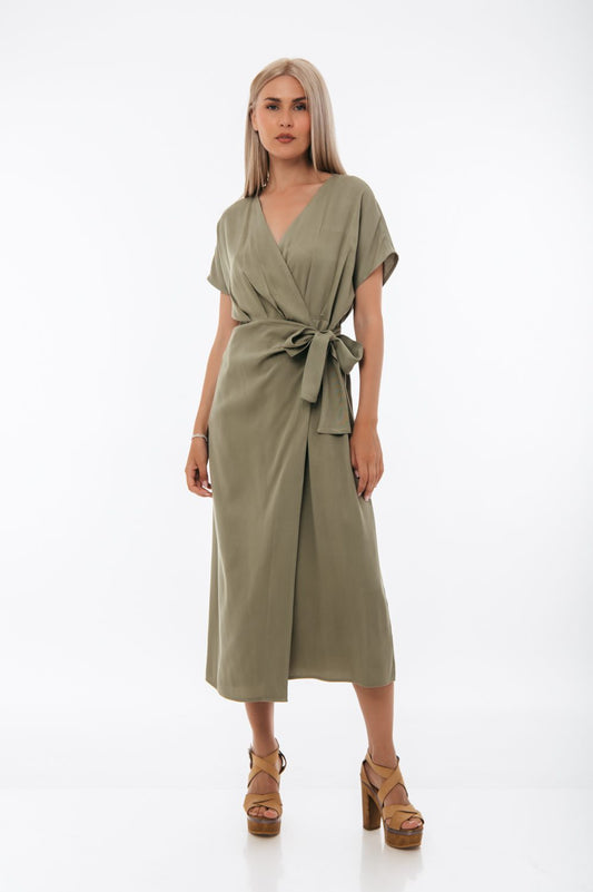 Φόρεμα croise με δέσιμο