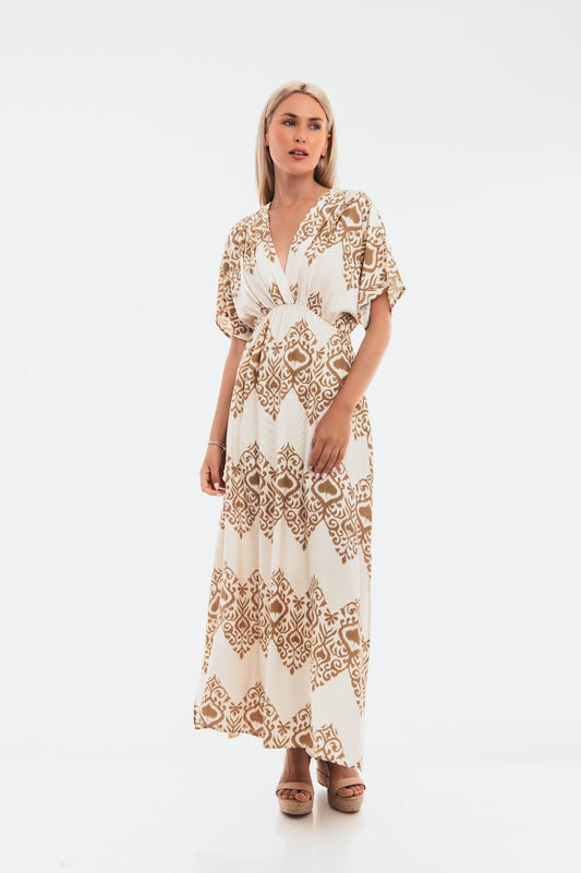 Φόρεμα maxi εμπριμέ detailed