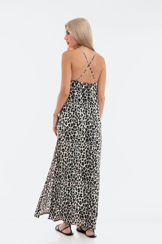 Φόρεμα maxi leopard printed