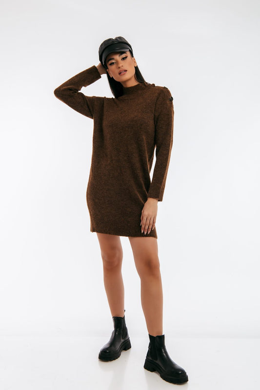 Φόρεμα mini πλεκτό με κουμπιά