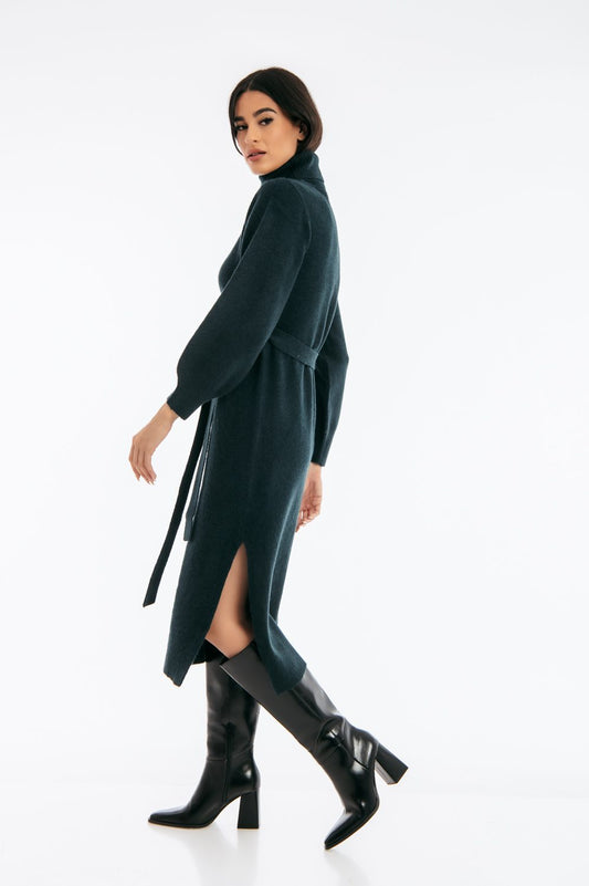 Φόρεμα midi πλεκτό ζιβάγκο