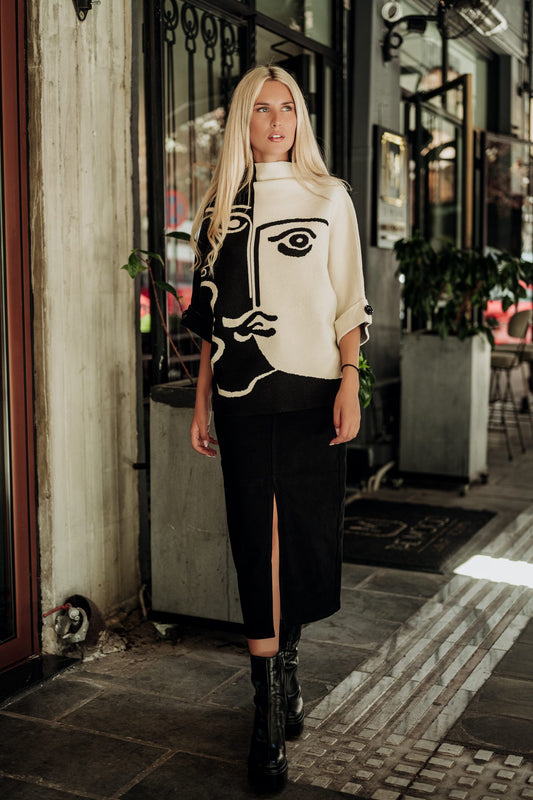 Φούστα denim midi με σκίσιμο