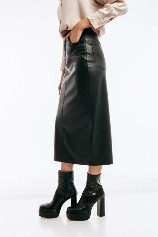 Φούστα midi δερματίνης