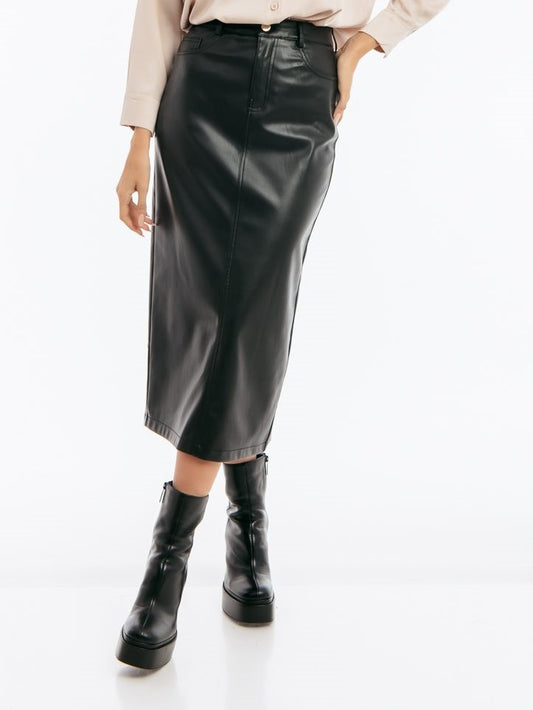 Φούστα midi δερματίνης