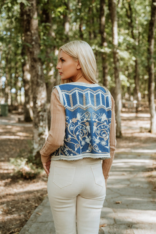 Γιλέκο elegant με κέντημα