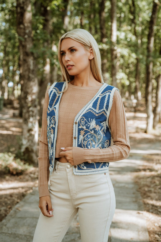 Γιλέκο elegant με κέντημα