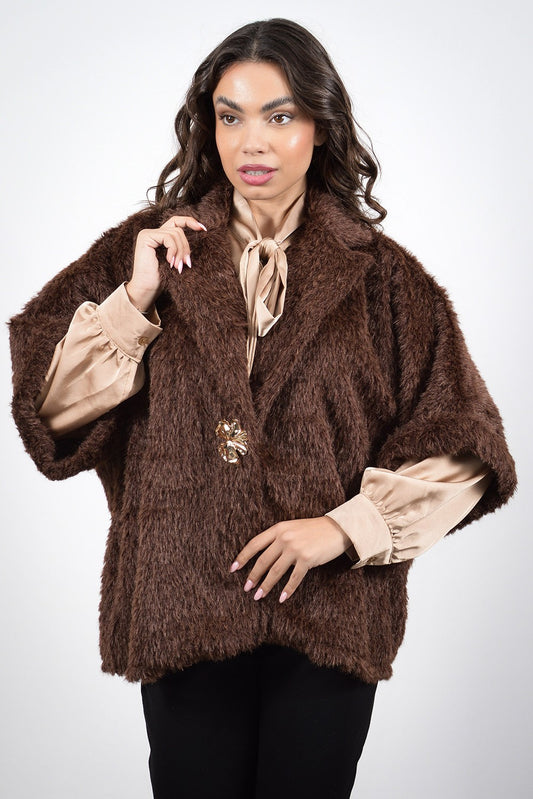 Jacket από οικολογική γούνα