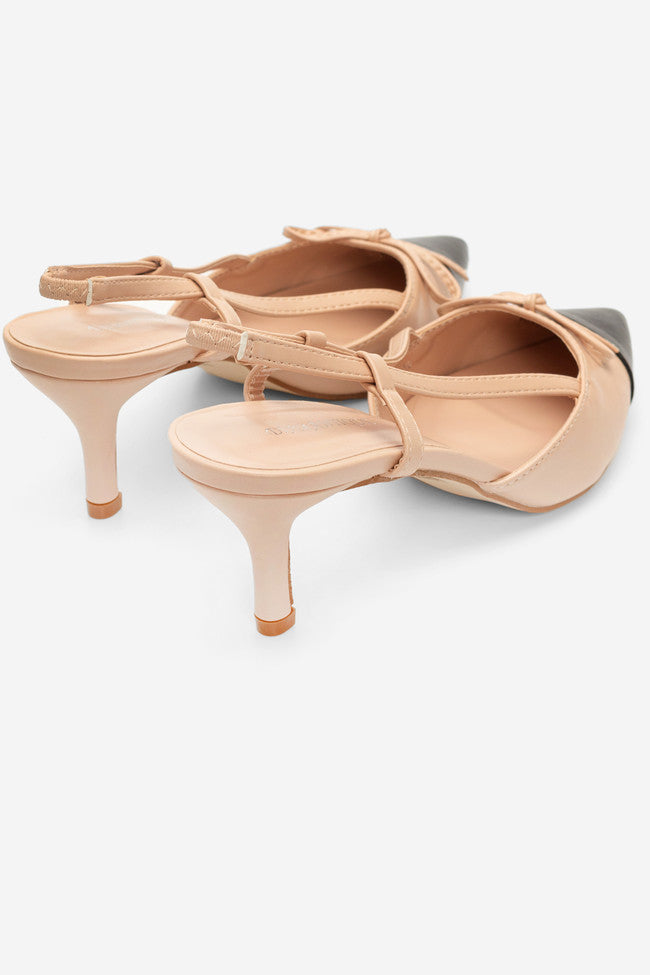 Γόβα open heel με φιόγκο