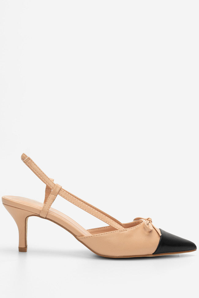 Γόβα open heel με φιόγκο