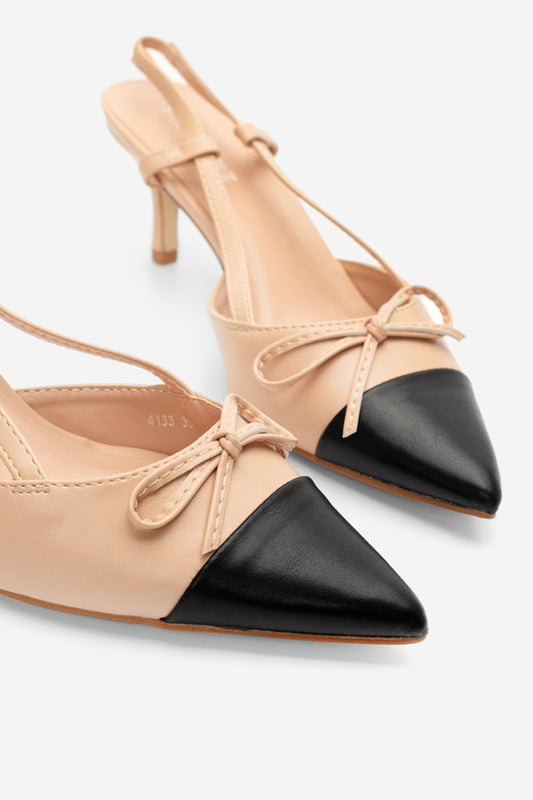 Γόβα open heel με φιόγκο