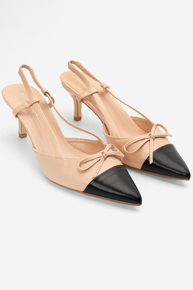 Γόβα open heel με φιόγκο