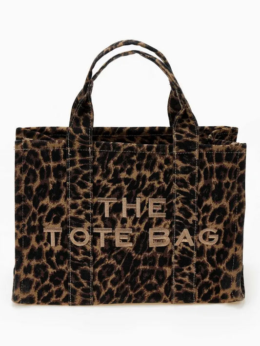 Τσάντα midi tote animal printed με ιμάντα