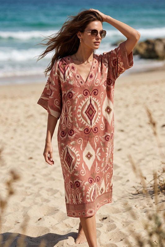 Καφτάνι midi ethnic printed