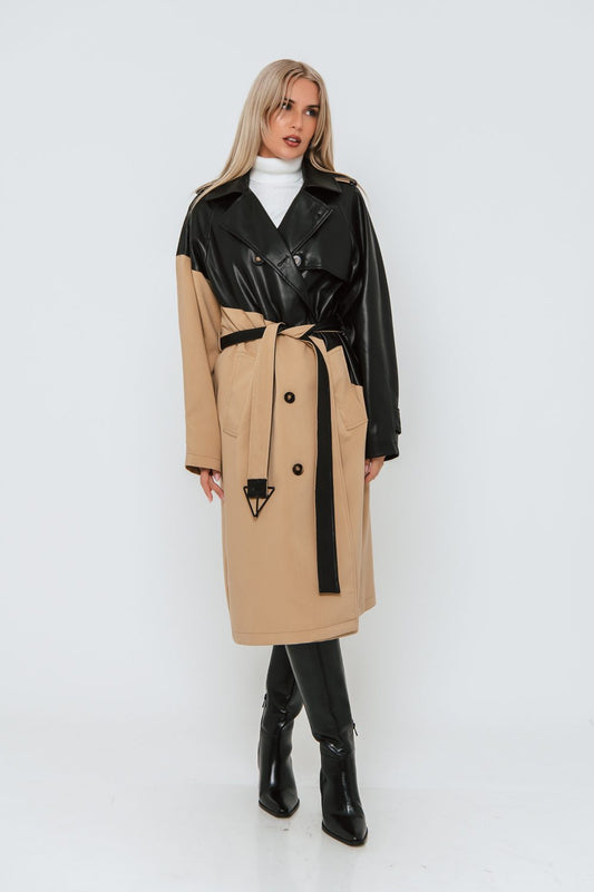 Καπαρντίνα με δερματίνη