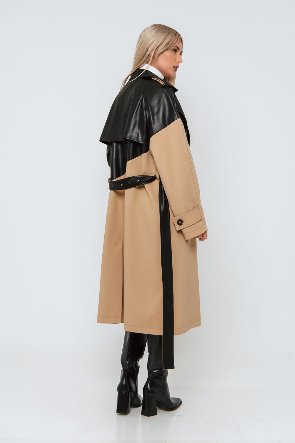 Καπαρντίνα με δερματίνη