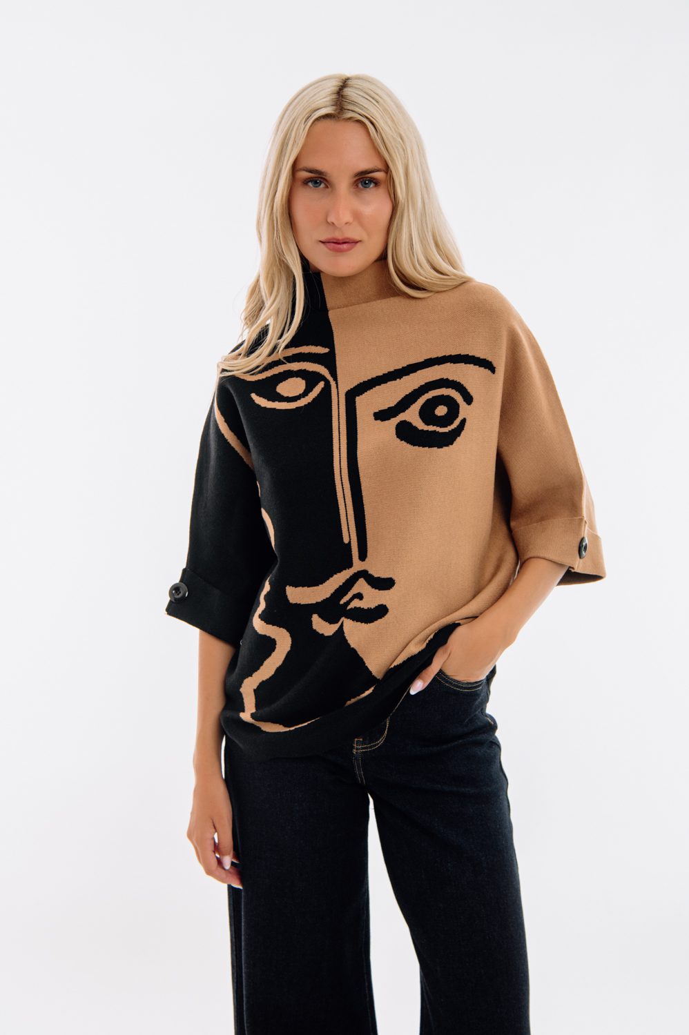 Μπλούζα πλεκτή με prints