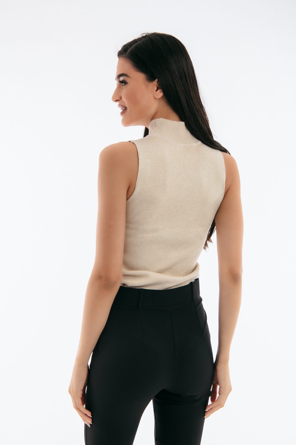 Μπλουζάκι αμάνικο lurex
