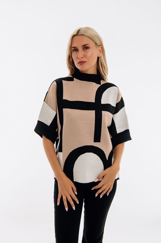Μπλούζα πλεκτή geometric printed