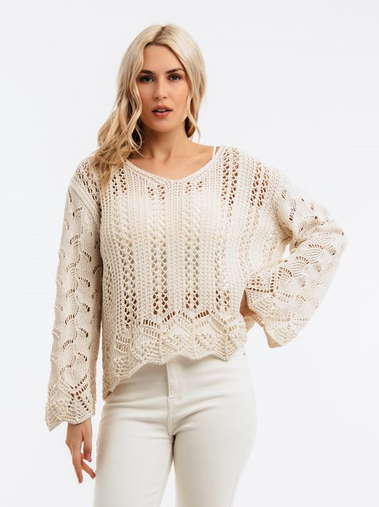 Μπλούζα νημάτινη διάτρητη