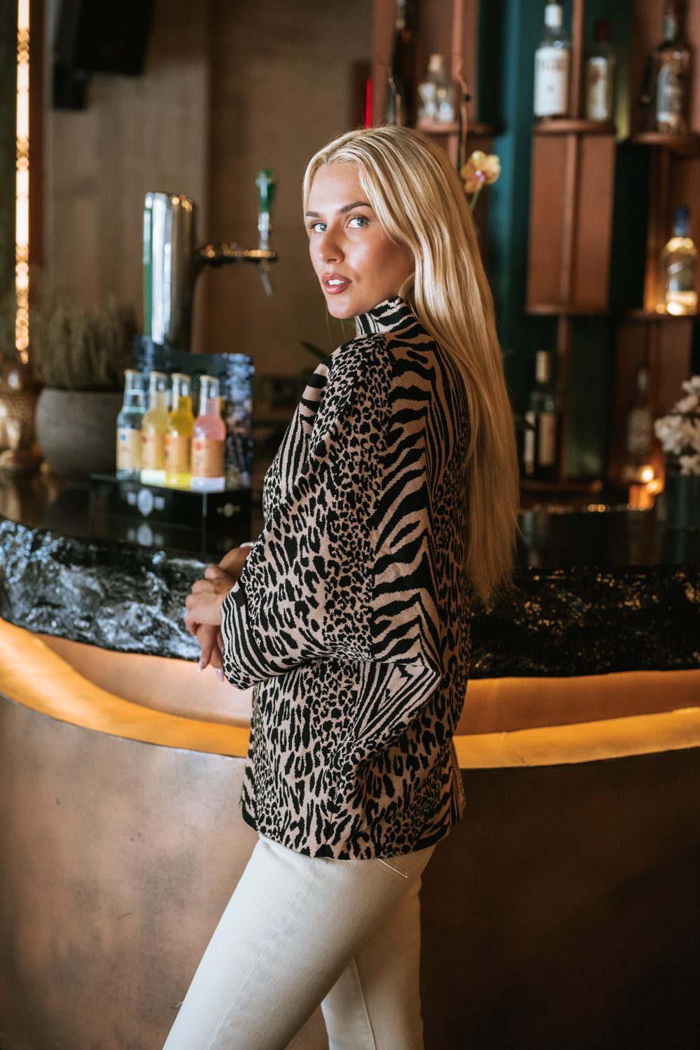 Μπλούζα πλεκτή animal printed