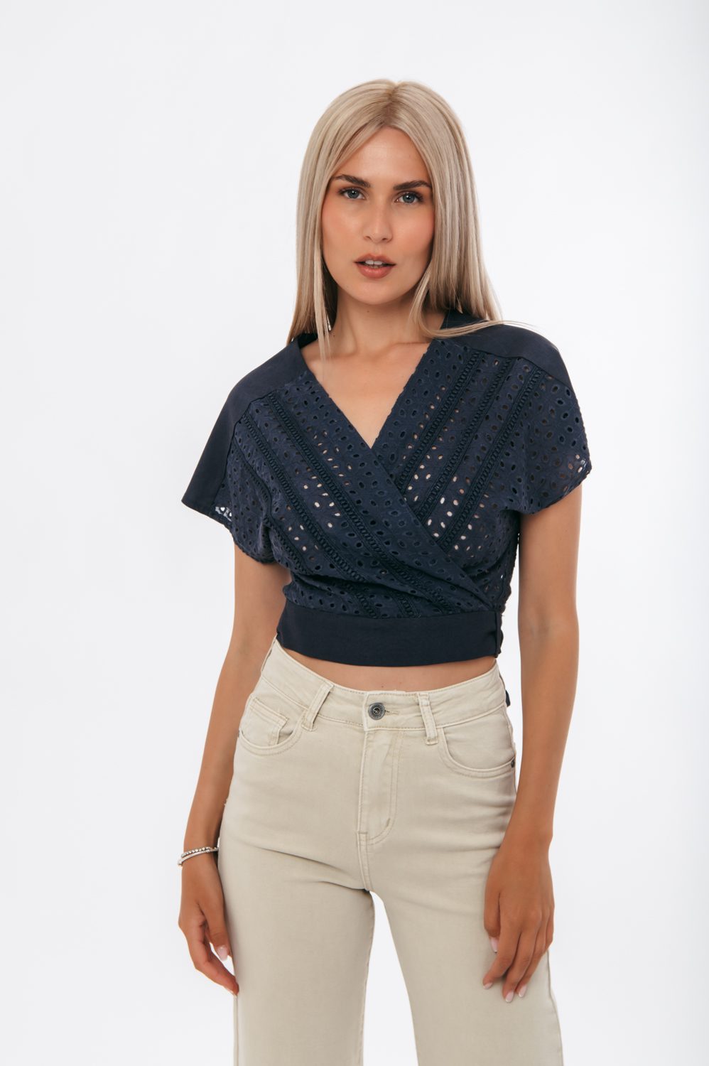 Top cropped κηπούρ βαμβακολινό