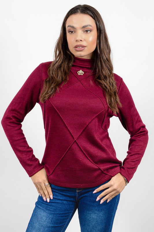 Μπλούζα λεπτό πλεκτό με καρφίτσα