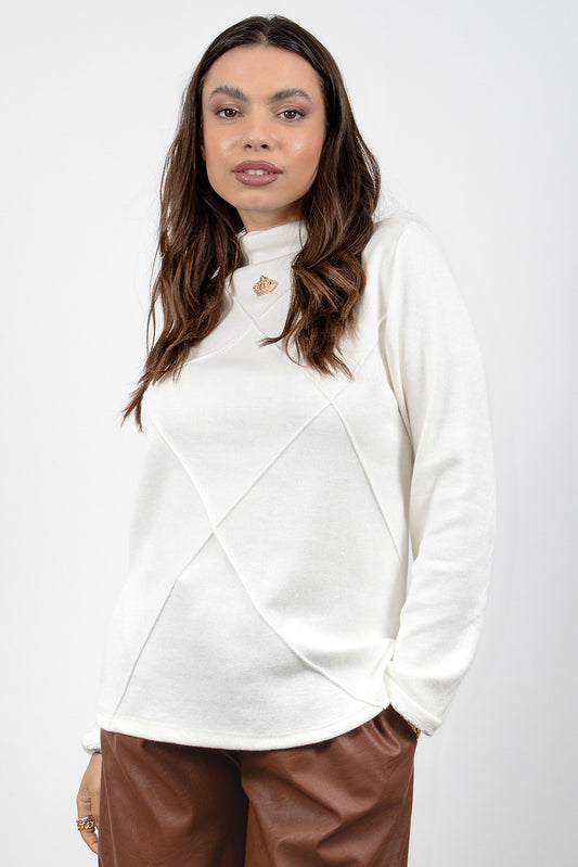 Μπλούζα λεπτό πλεκτό με καρφίτσα