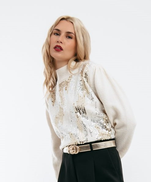 Μπλούζα πλεκτή με πούλιες