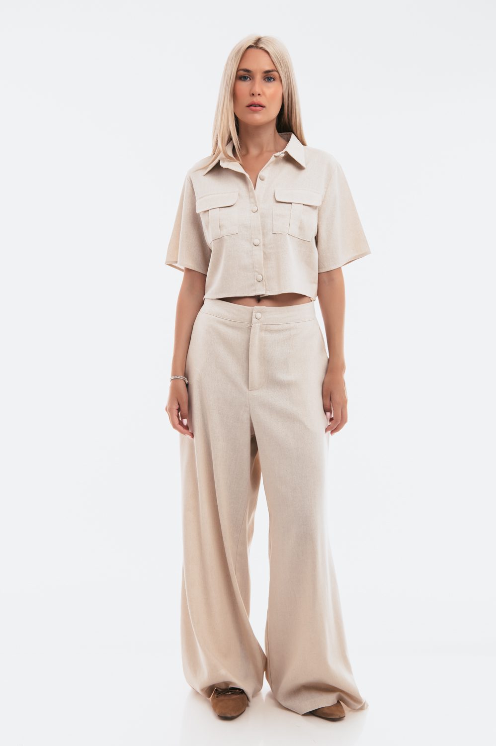 Σετ λινό πουκαμισάκι & παντελόνα