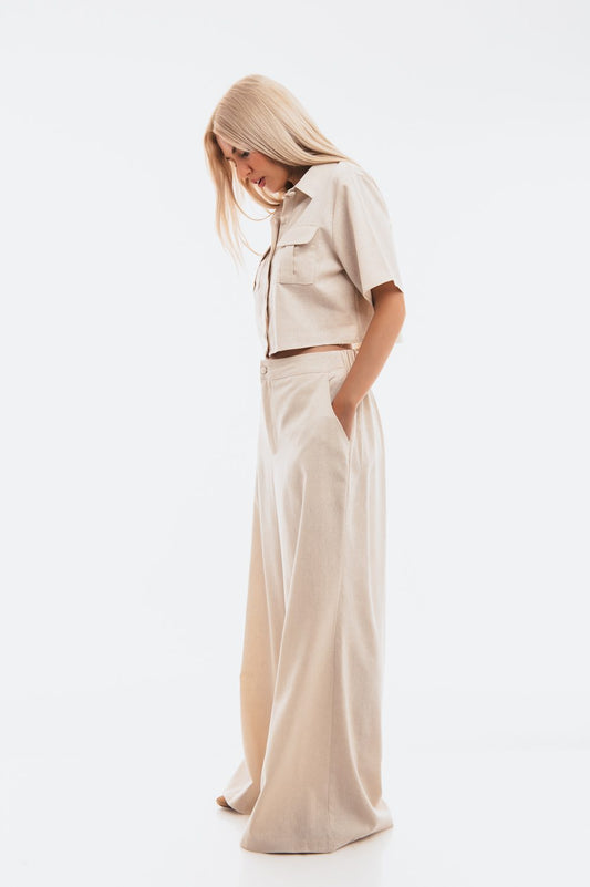 Σετ λινό πουκαμισάκι & παντελόνα