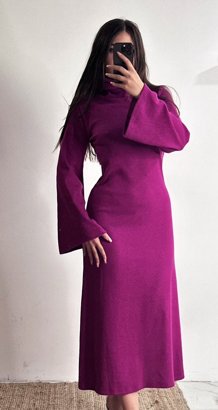 Φόρεμα λεπτό πλεκτό maxi ζιβάγκο