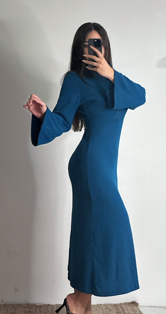 Φόρεμα λεπτό πλεκτό maxi ζιβάγκο