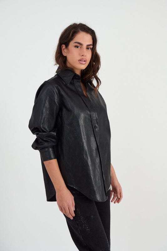 Πουκαμίσα eco leather oversized