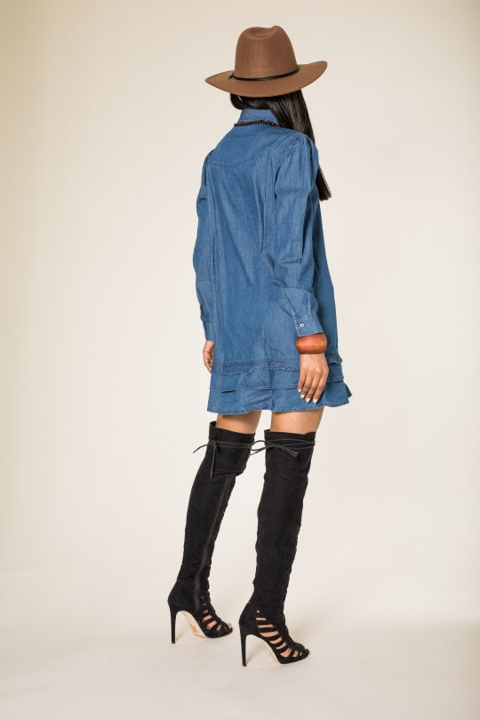 Shirt dress mini denim