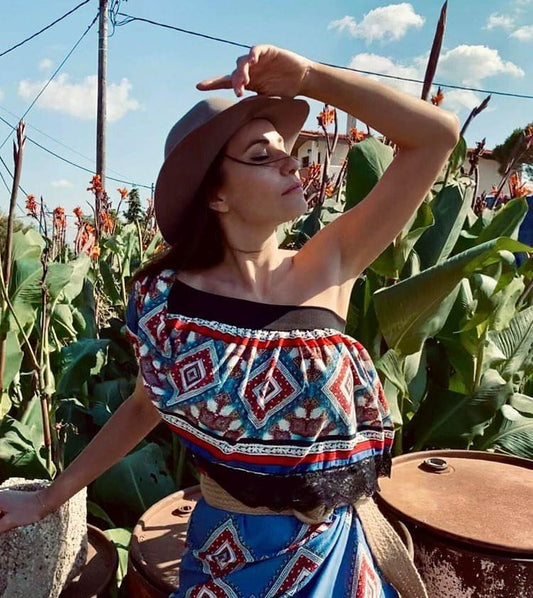 Φόρεμα maxi εμπριμέ