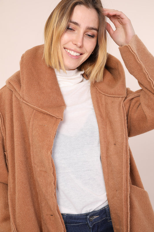 Jacket ημιμάλλινο με κουκούλα