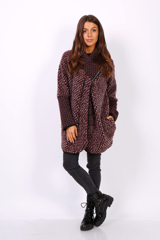 Ζακέτα μπουκλέ ημιμάλλινη