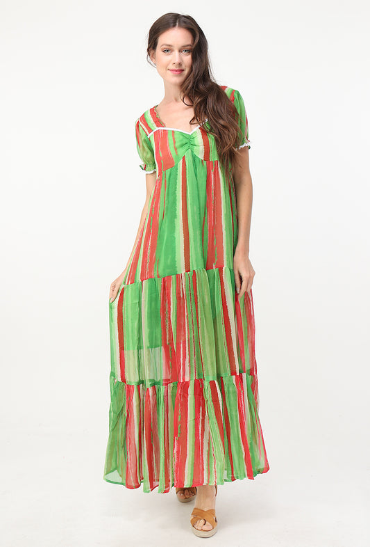 Φόρεμα maxi striped multicolor