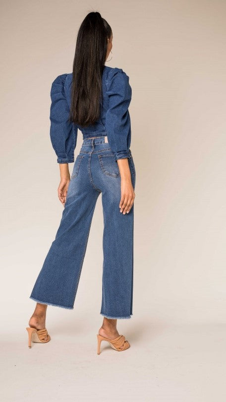 Nina Carter denim cropped pants