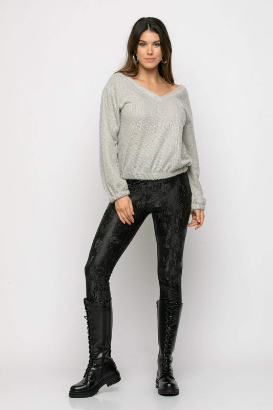 Leggings printed δερματίνης