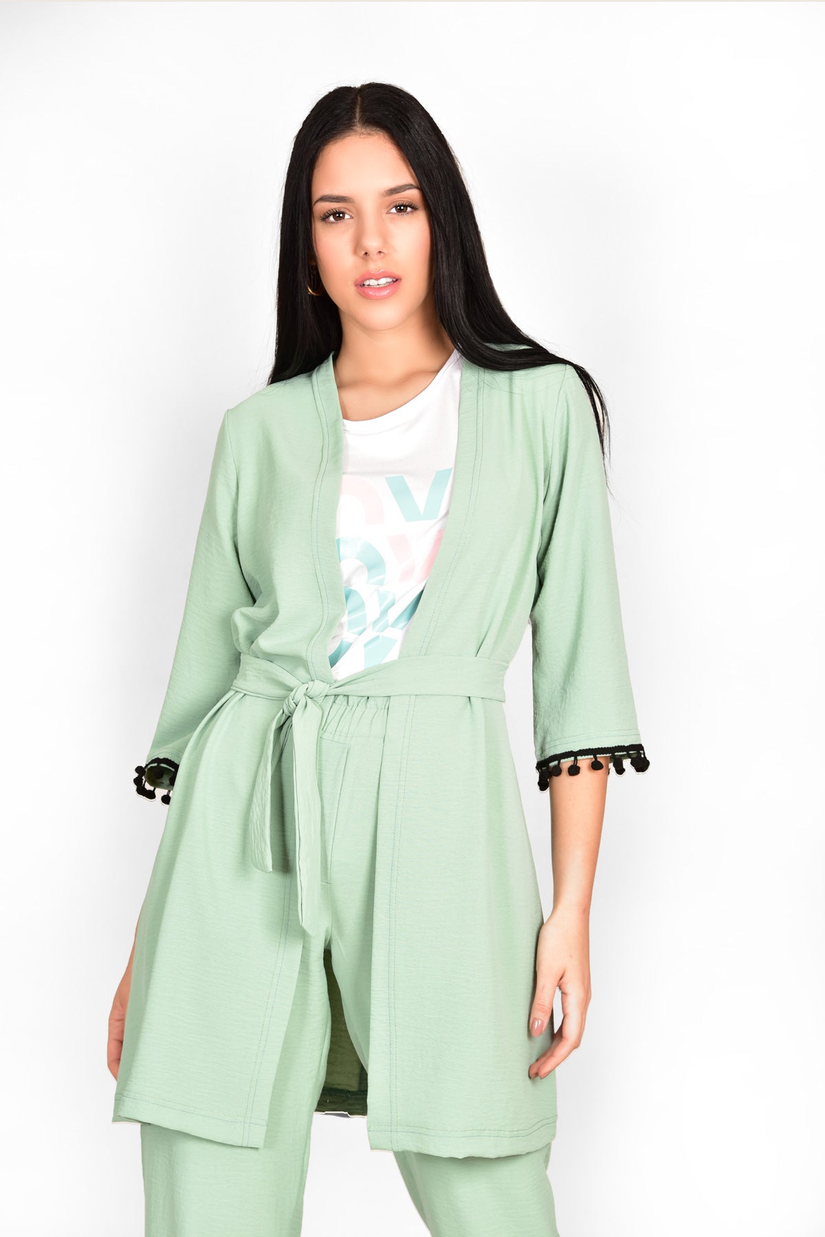 Set crep ζακέτα - παντελόνι