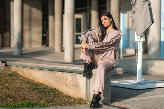 Σετ πλεκτό μπλούζα - παντελόνα